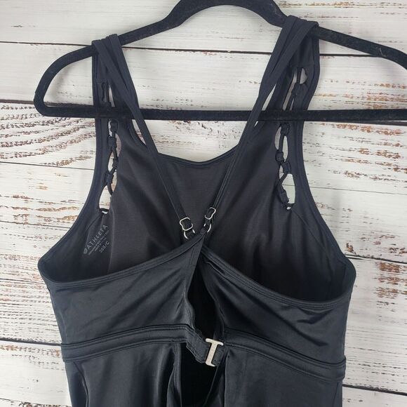Athleta Tankini Swim Top 38B/C Womens Black Underwired Pullover Swimwear - Picture 8 of 12